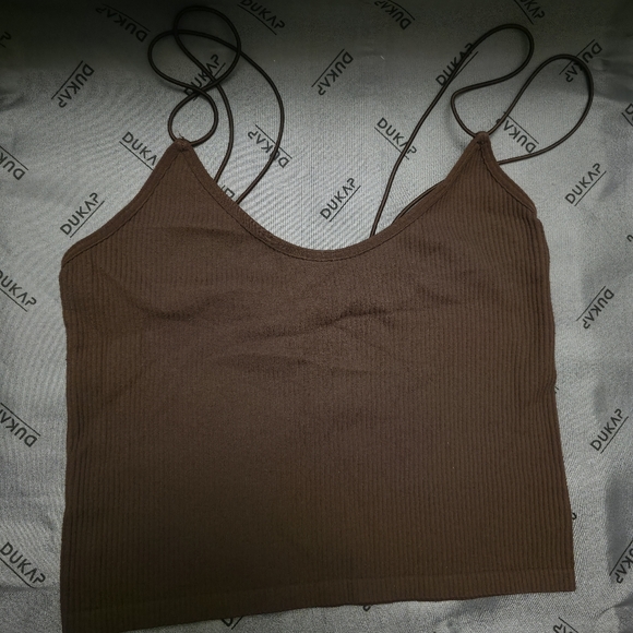 Zara Chocolate Crop Tank - Picture 1 of 3